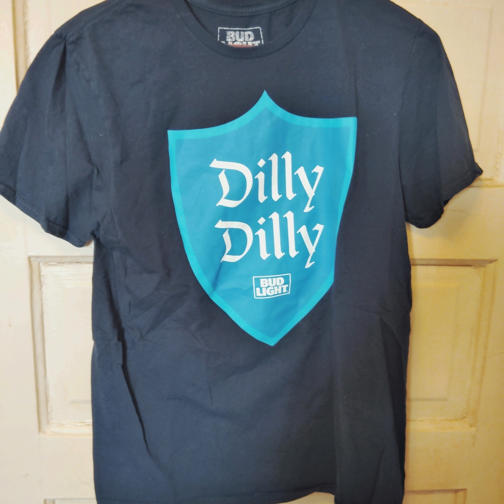 Bud Light Black T-Shirt with Blue Shield Design